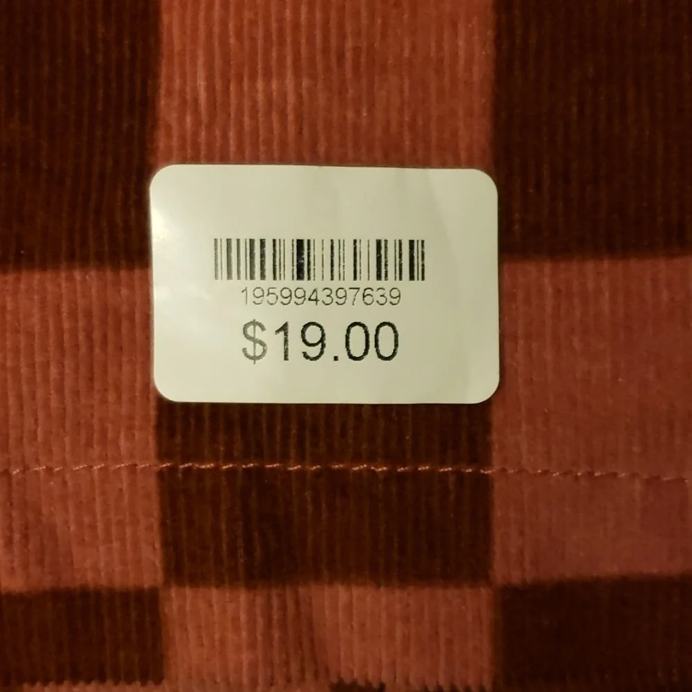 Wild Fable Purple Checked Corduroy Belted Skirt Size 6